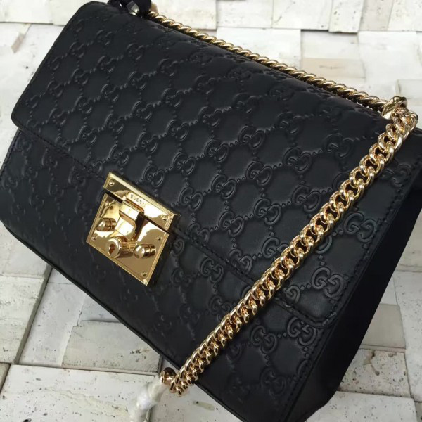 Gvc*1 gg leather padlock cohotbag 2165