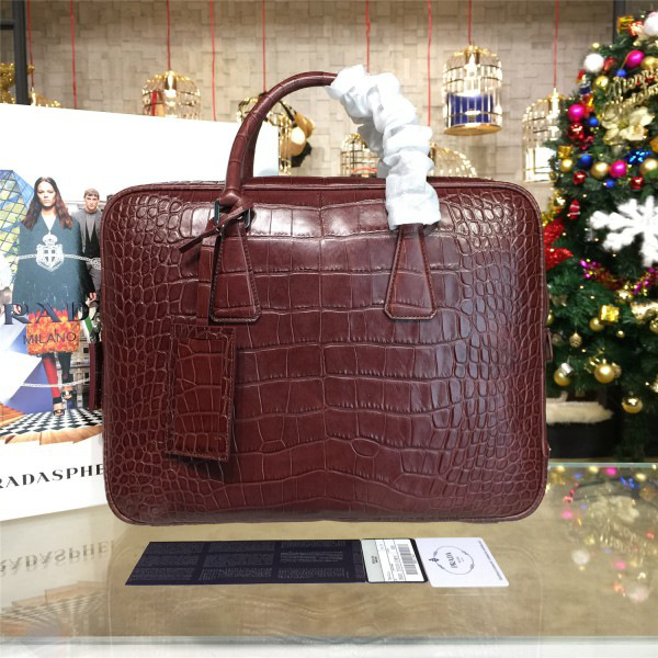 Pra*a leather briefcase 4206 36cm x 5.5cm x 28cm