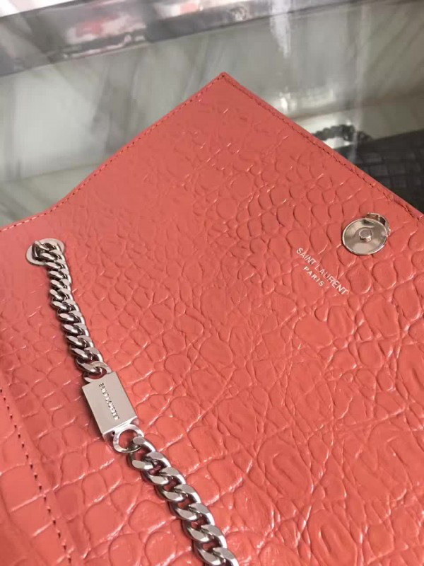 Y51 monogram kate silver tassel in embossed crocodile shiny leather 5046  24cm x 14.5cm x 5.5cm