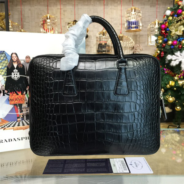 Pra*a leather briefcase 4201 36cm x 5.5cm x 28cm