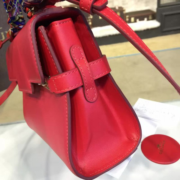 Delvaux calfskin mini tempete satchel red 1460 21cm x 8cm x 16 cm