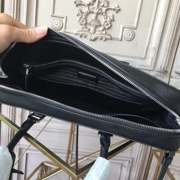 Pra*a leather briefcase 4332 36cmx6.5cmx28cm