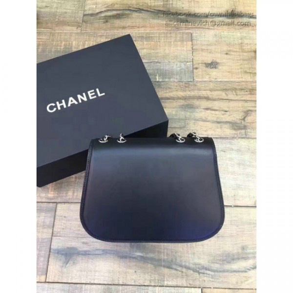 Ch**el calflskin flap bag black