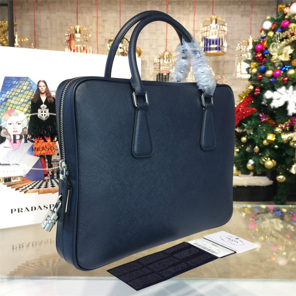Pra*a leather briefcase 4213 37cm x 5.5cm x 29cm