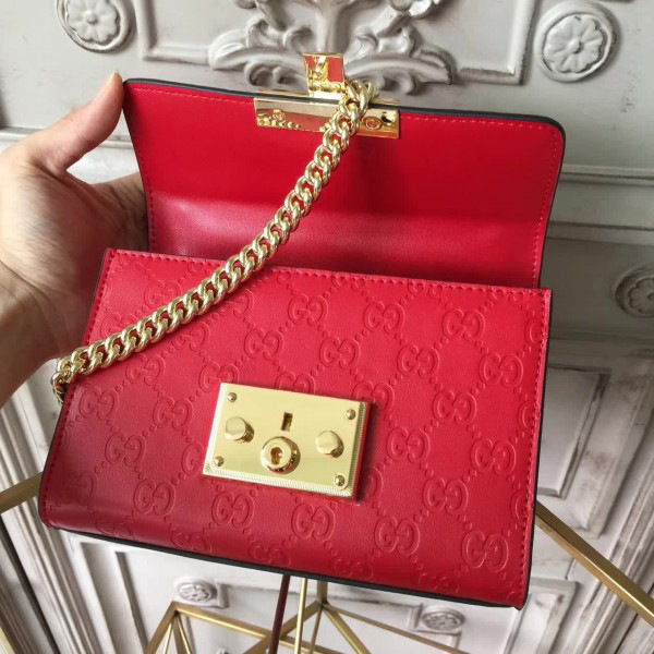 Gvc*1 gg leather padlock studded 2609 20.5cm*9.5cm*13.5cm