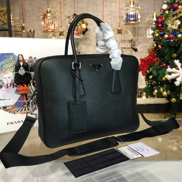 Pra*a leather briefcase 4229 36cm x 8.5cm x 28cm