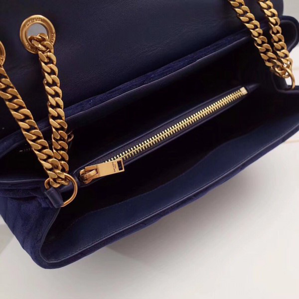 Y51 loulou monogram quilted velvet shoulder bag large blue 481 30cm*20cm*10cm
