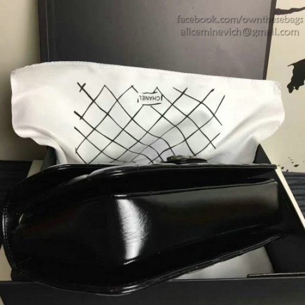 Ch**el oil wax leather perfect edge bag silver black a14041