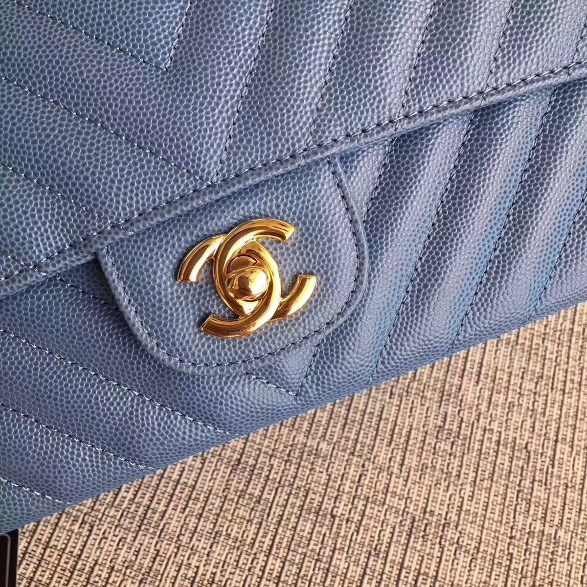 Ch**el classic tote light blue