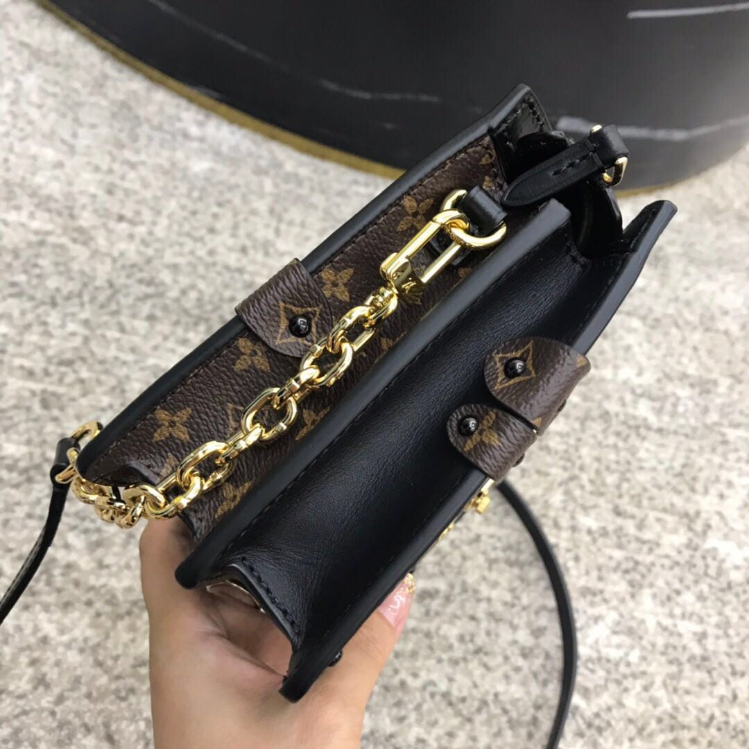 LV trunk clutch canvas printing handbag 20.0cm x 12.0 cmx 5.5 cm