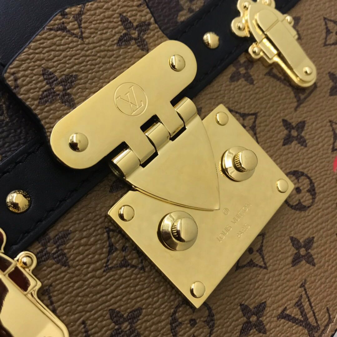 LV trunk clutch canvas printing handbag 20.0cm x 12.0 cmx 5.5 cm