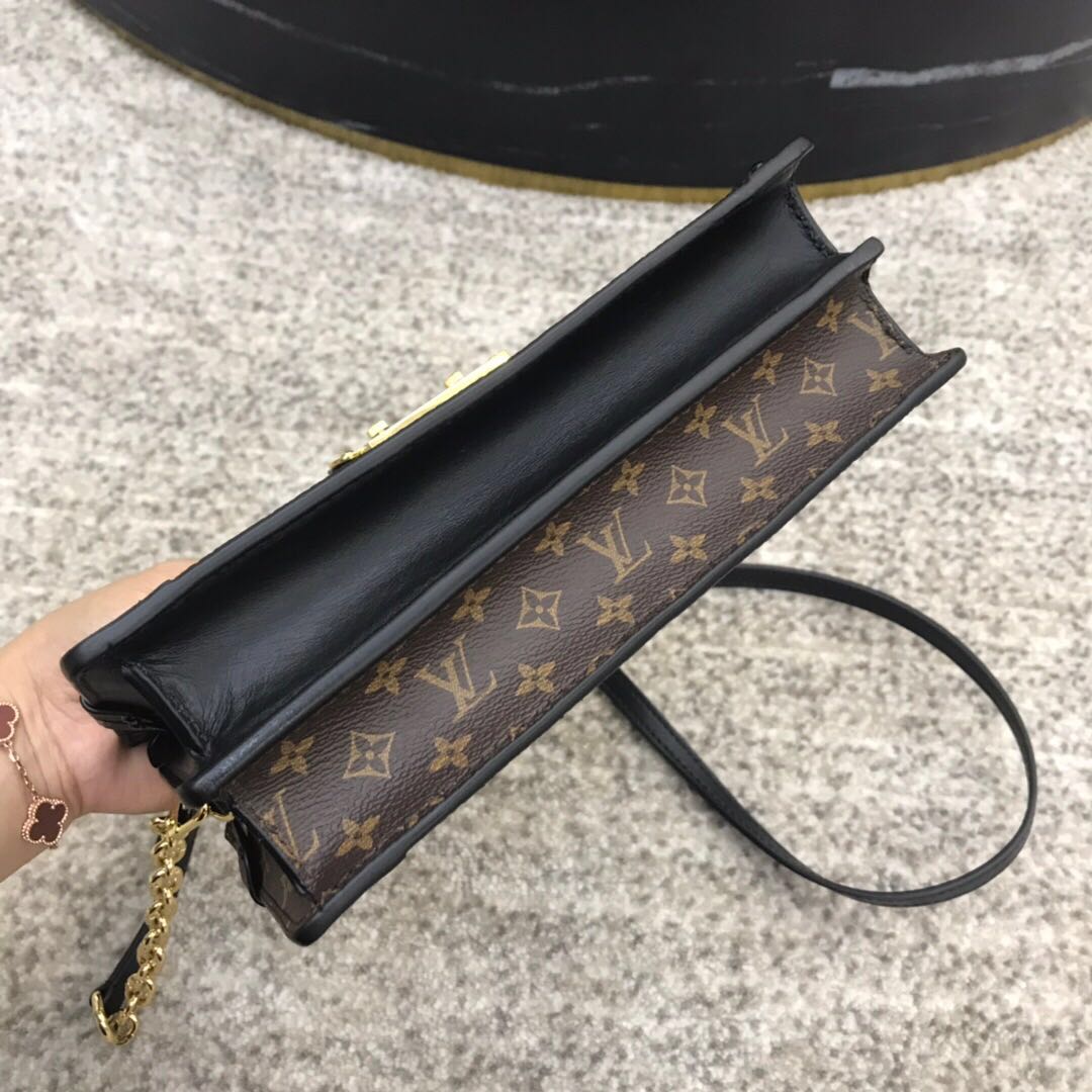 LV trunk clutch canvas printing handbag 20.0cm x 12.0 cmx 5.5 cm