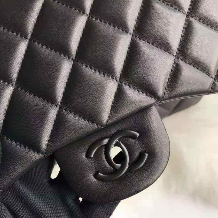 Ch**el flap bag lambskin leather black a1113 30cm