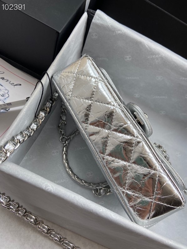 Ch**el handbag silver 18 x 5 x 11cm