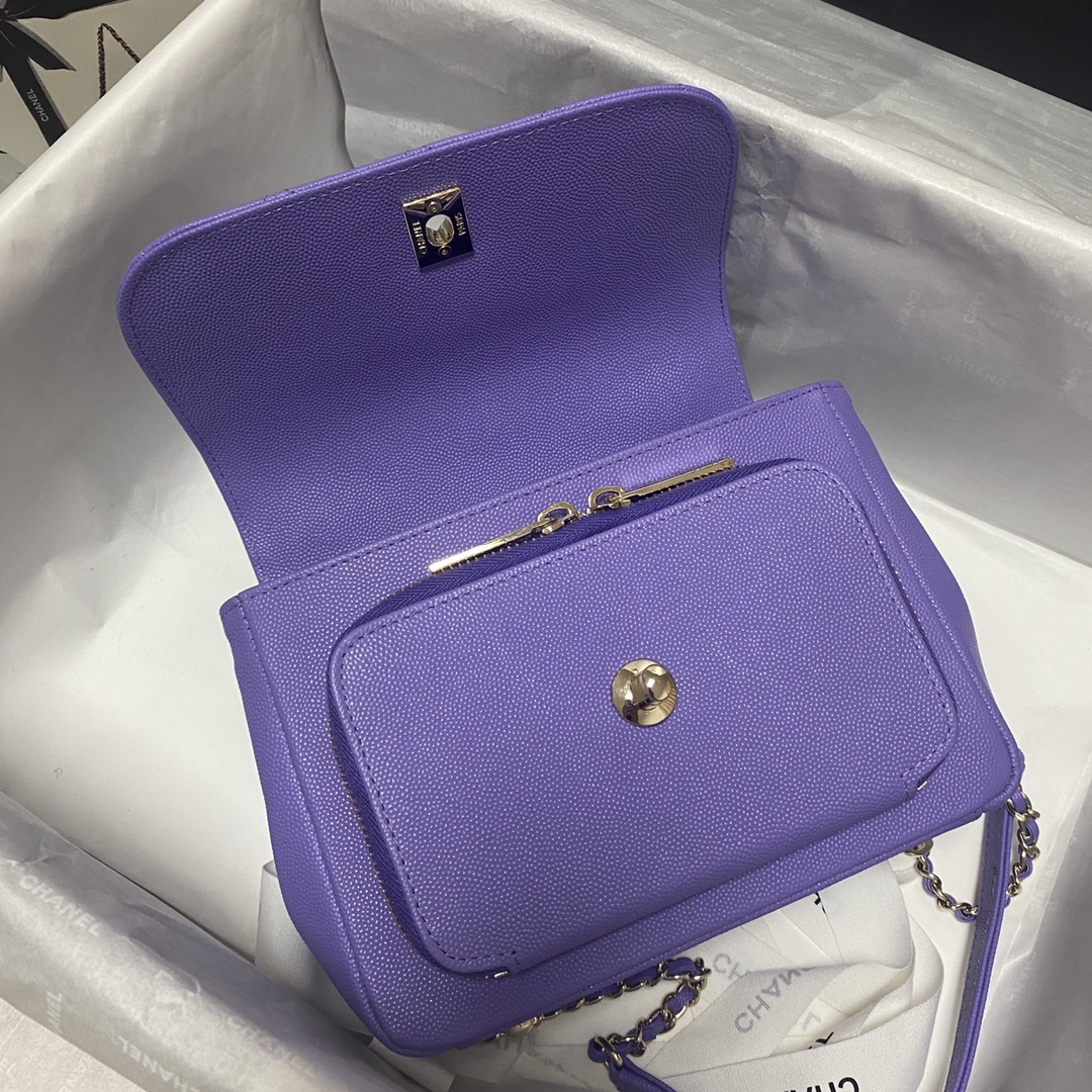 Ch**el mini flap bag with top handle a93749 19 x 7 x 14 cm