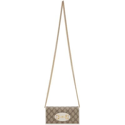 Gvc*1 horsebit 1955 wallet with chain gg svp*me white 62189292tcg 19 x 10 x 2.5 cm