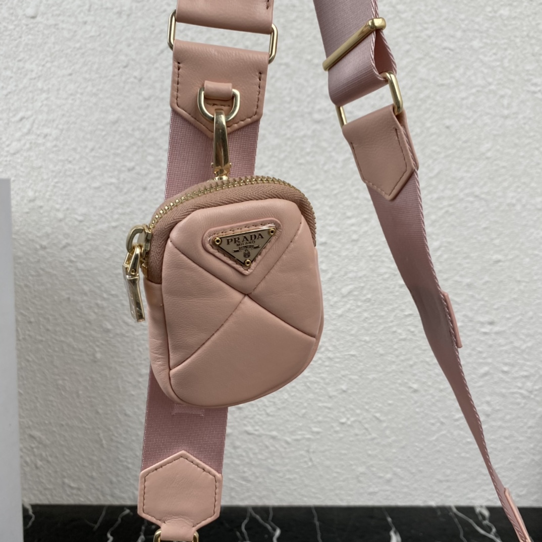 Pra*a system nappa leather patchwork bag water lily 1bd292 21 x 16 x 7cm