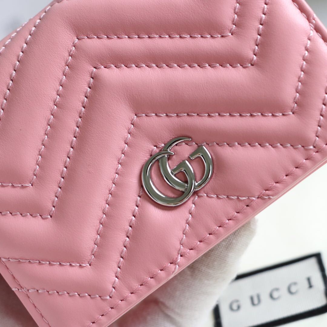 Gvc*1 gg marmont card case wallet pink pastel 625693 11 x 8.5 x 3 cm