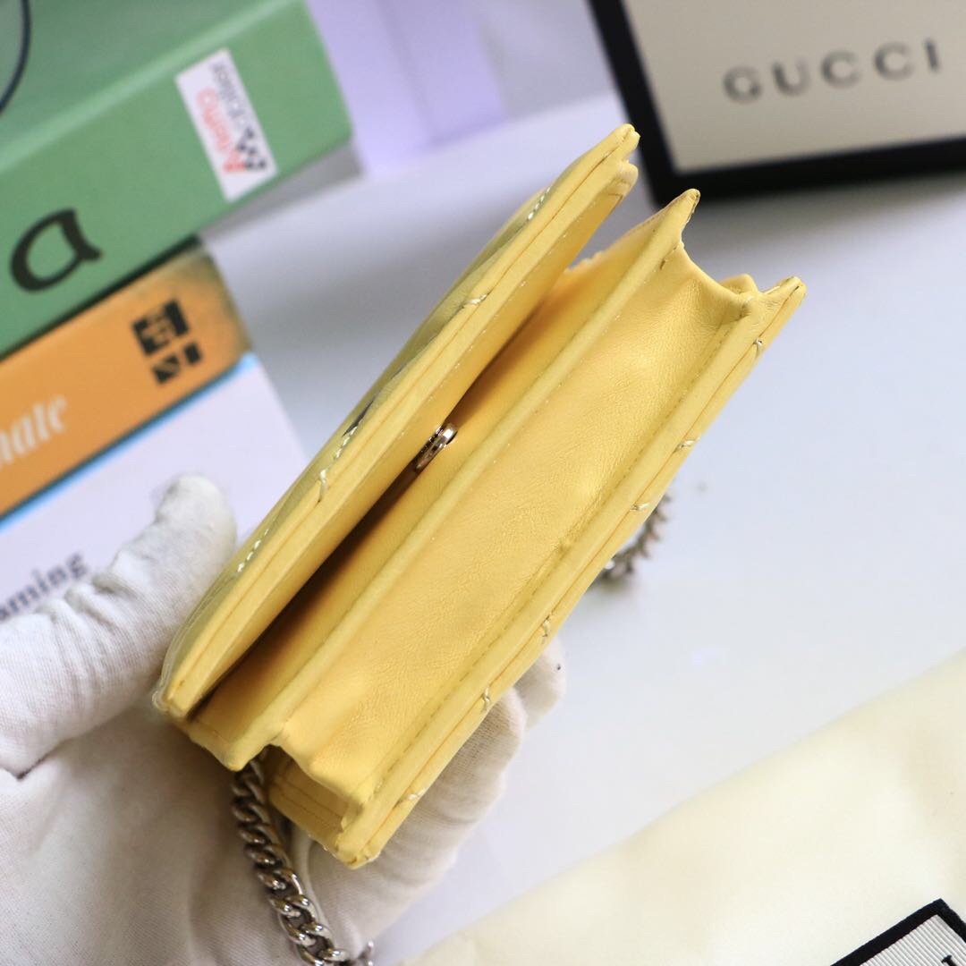 Gvc*1 gg marmont card case wallet yellow pastel 625693 11 x 8.5 x 3 cm