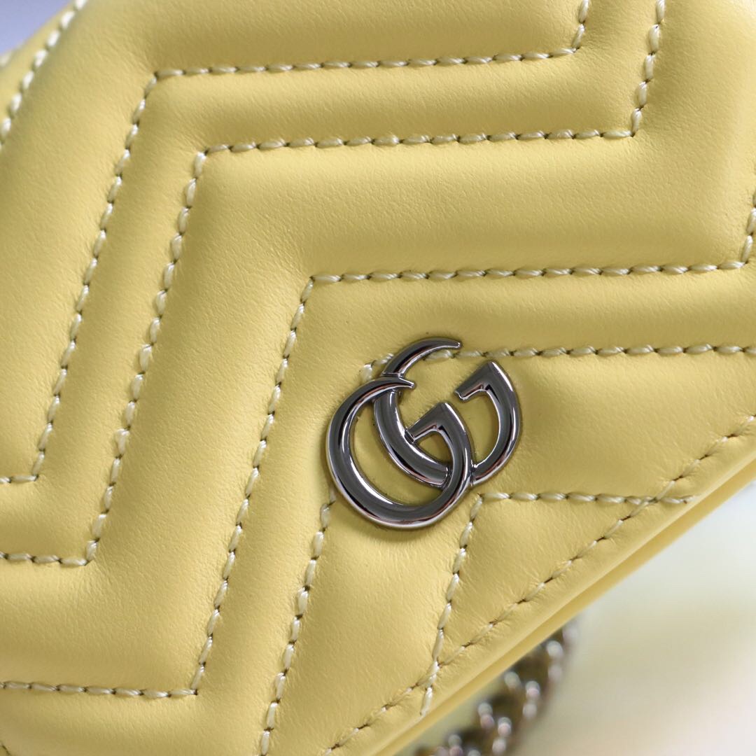 Gvc*1 gg marmont card case wallet yellow pastel 625693 11 x 8.5 x 3 cm