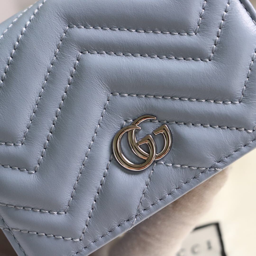 Gvc*1 gg marmont card case wallet light blue pastel 625693 11 x 8.5 x 3 cm