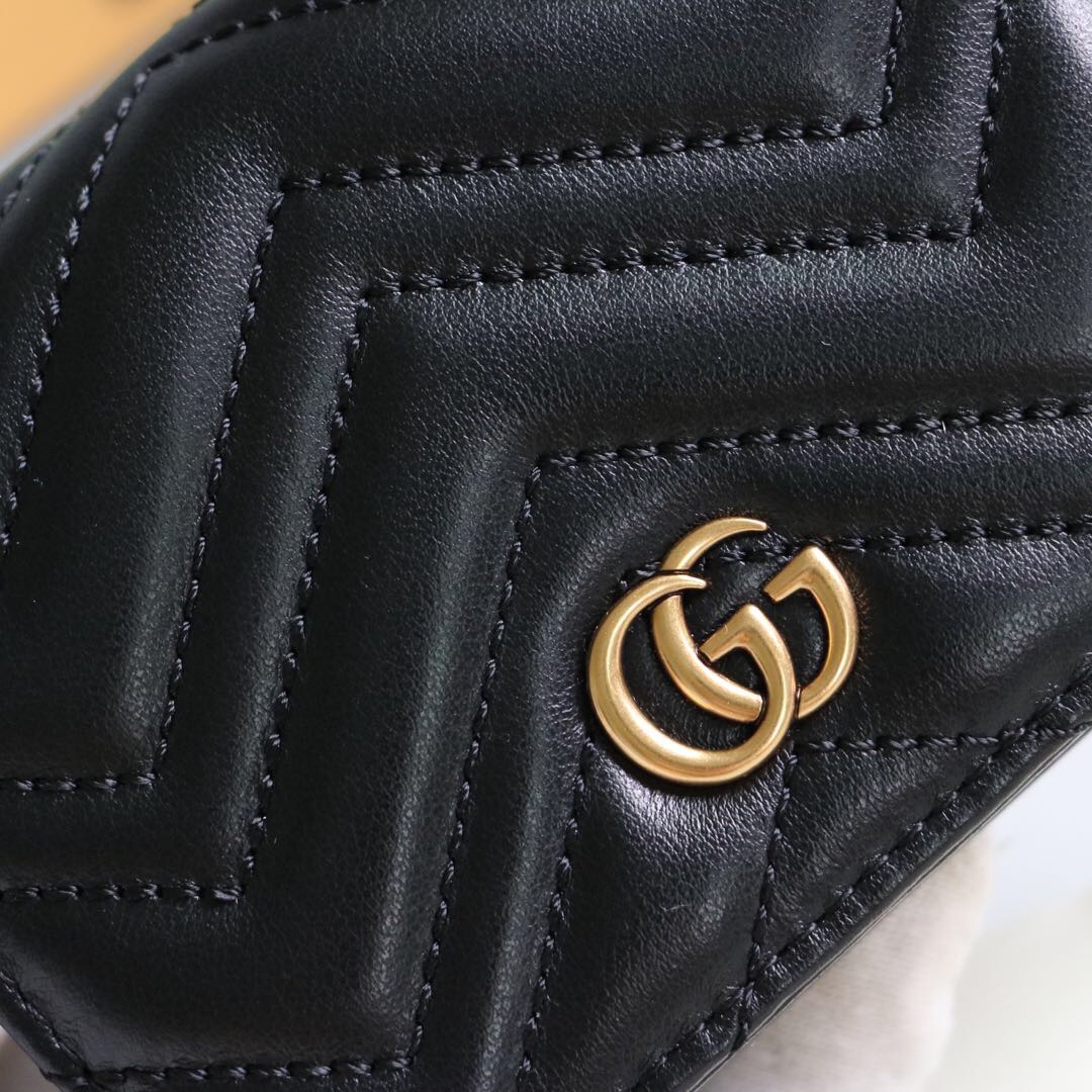 Gvc*1 gg marmont card case wallet black 625693 11 x 8.5 x 3 cm