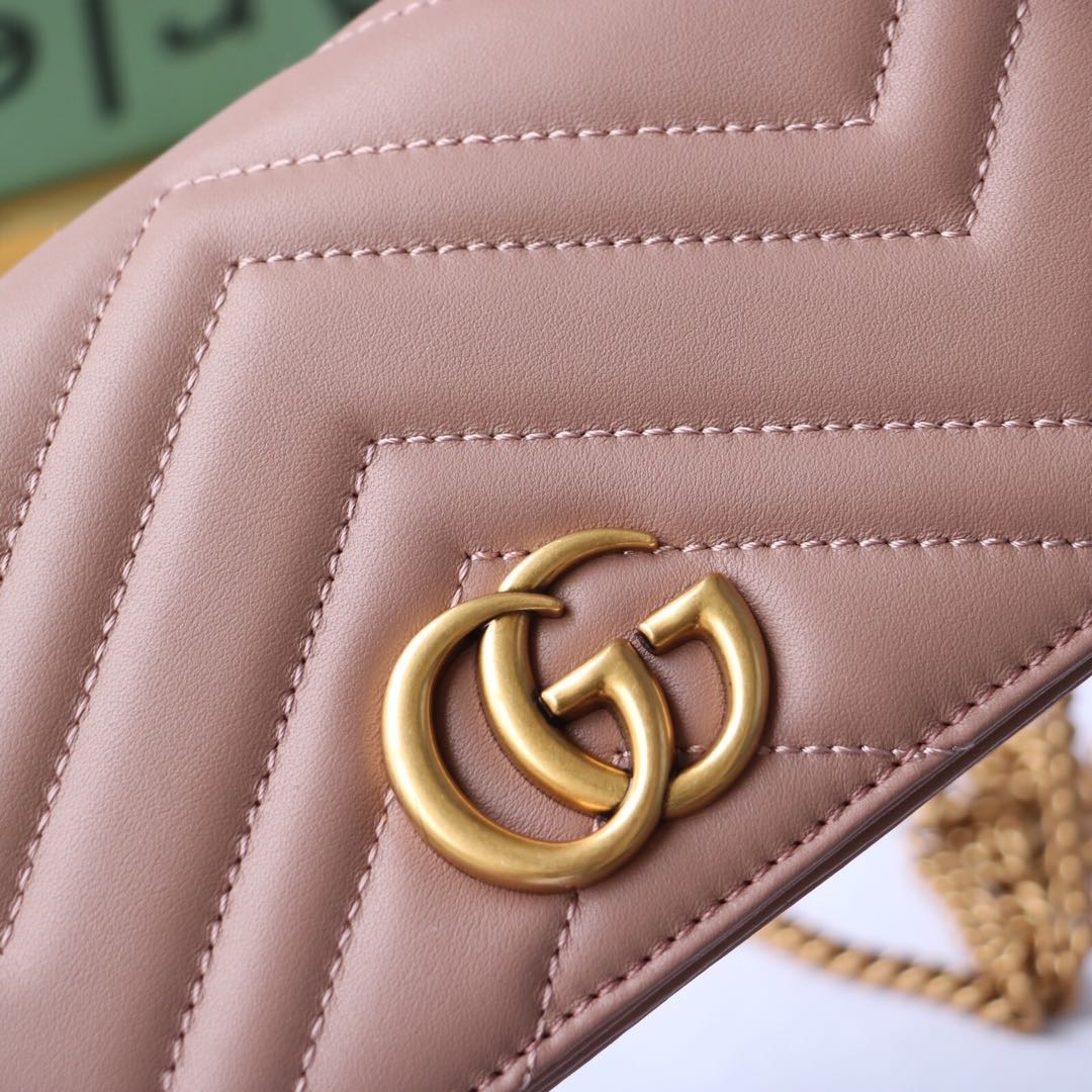 Gvc*1 gg marmont mini bag nude leather 488426 18 x 10 x 5 cm