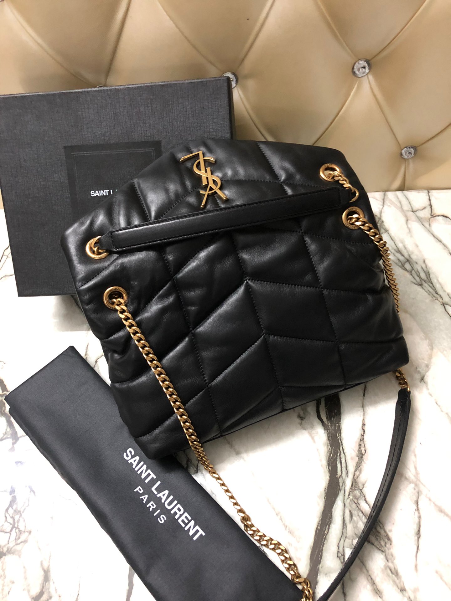 Y51 puffer small bag in quilted lambskin black 5774761 29 x 17 x 11 cm
