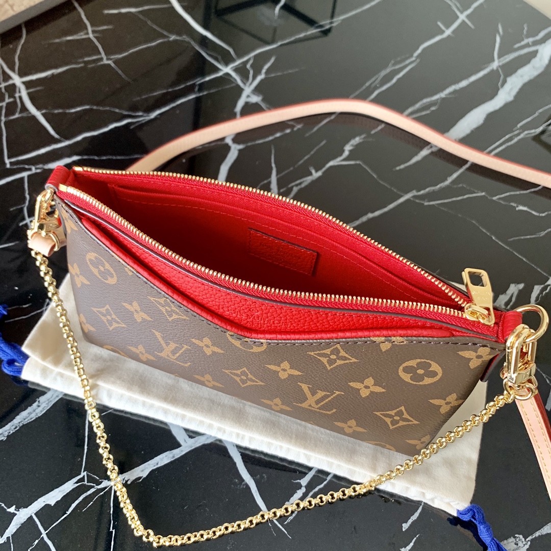 l0vis Vvtt0n pallas clutch chain shoulder bag red m41638 23 x 13 x 5 cm