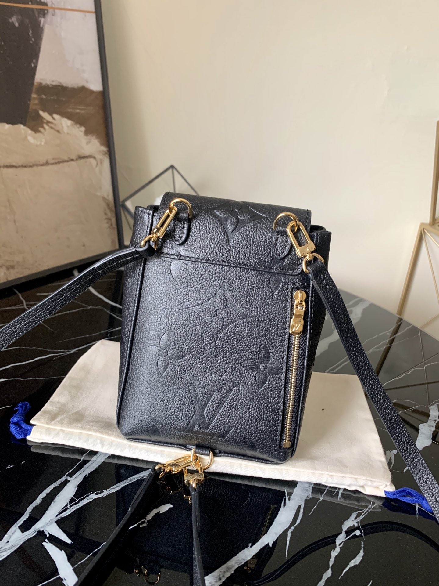 l0vis Vvtt0n tiny backpack monogram canvas black 13 x 19 x 8 cm