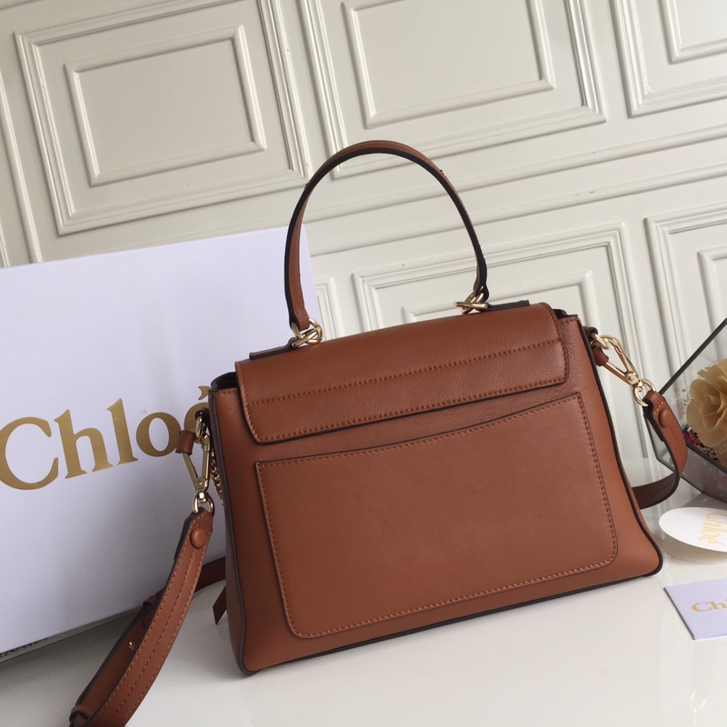 CHLOÉ MEDIUM FAYE DAY BAG Tan CHC17WS321 32.5 x 25 x 13 cm double carry bag in smooth & suede calfskin