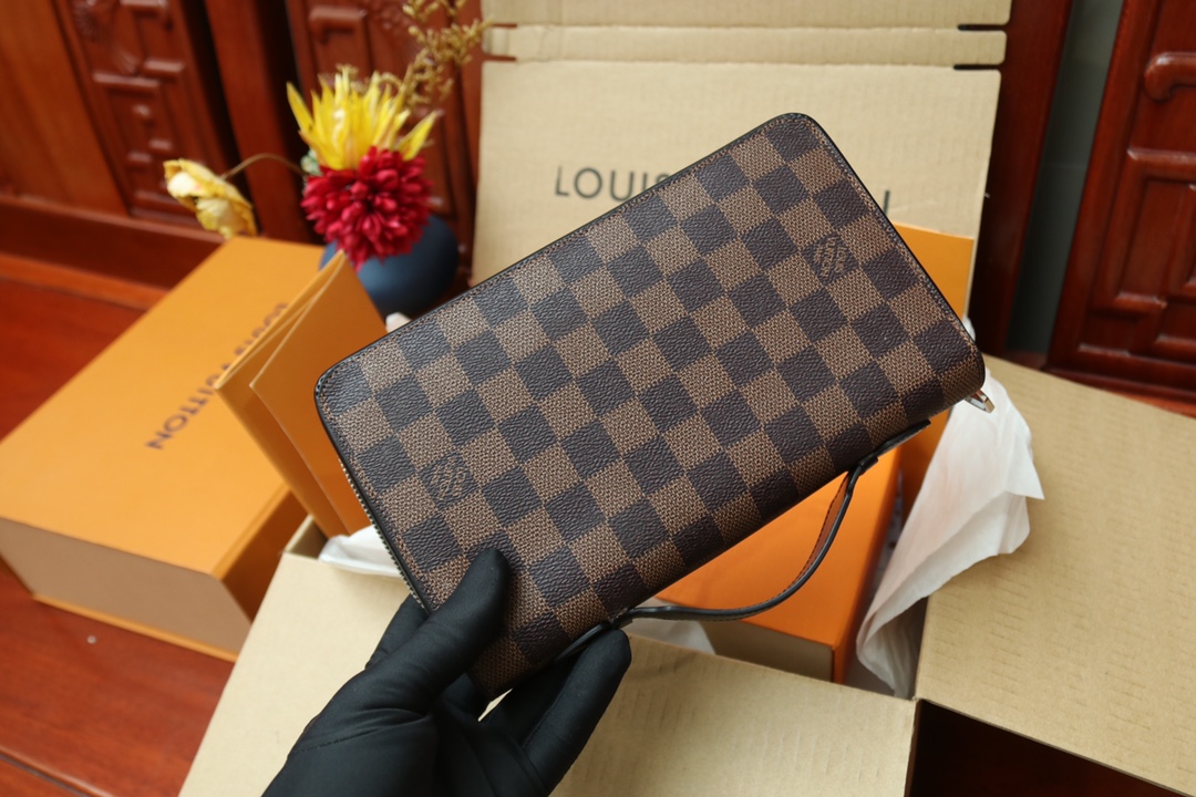 l0vis Vvtt0n zippy xl wallet damier graphite canvas brown n41503 23 x 15 x 4 cm