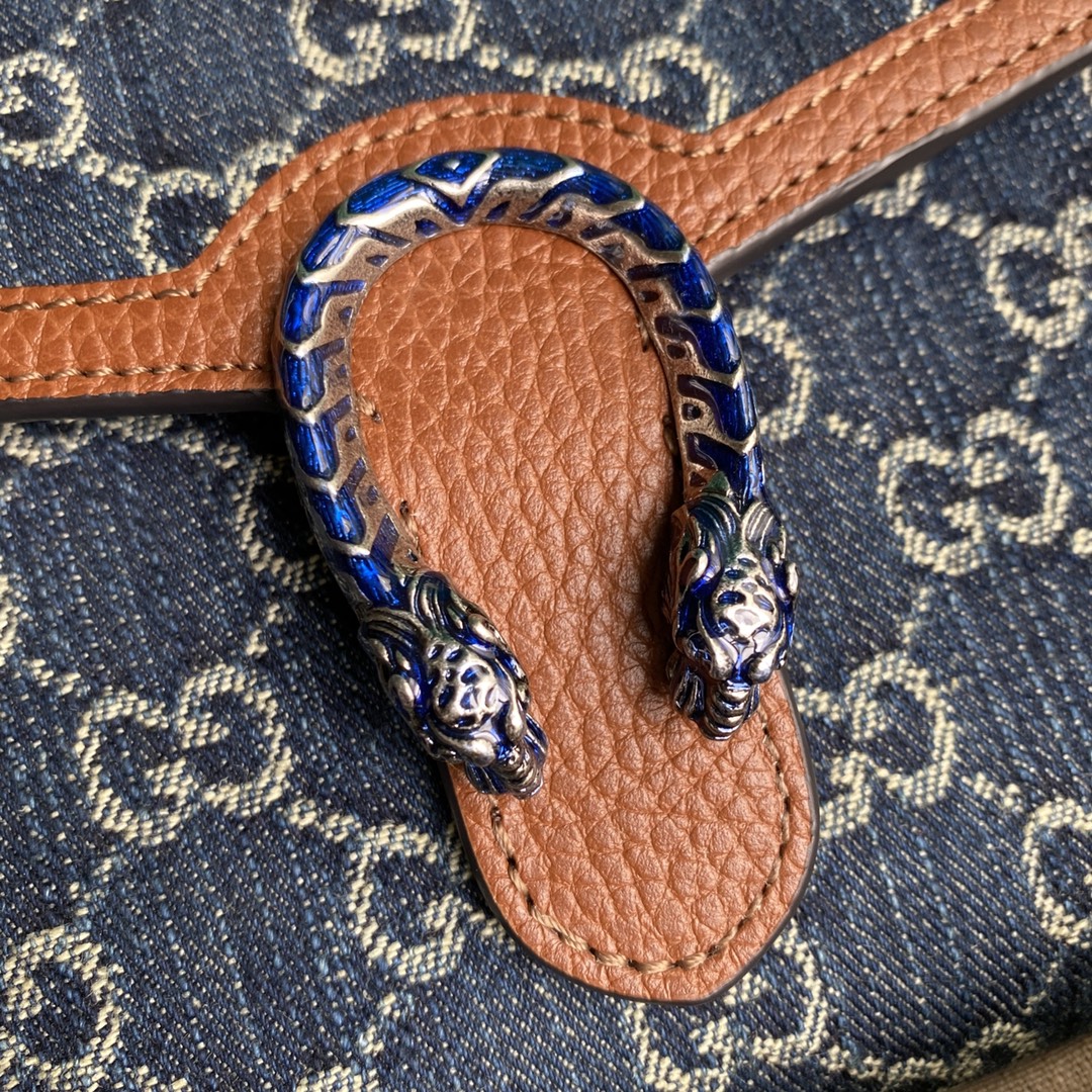 Gvc*1 dionysus mini chain bag blue and ivory 401231 20 x 4 x 14 cm
