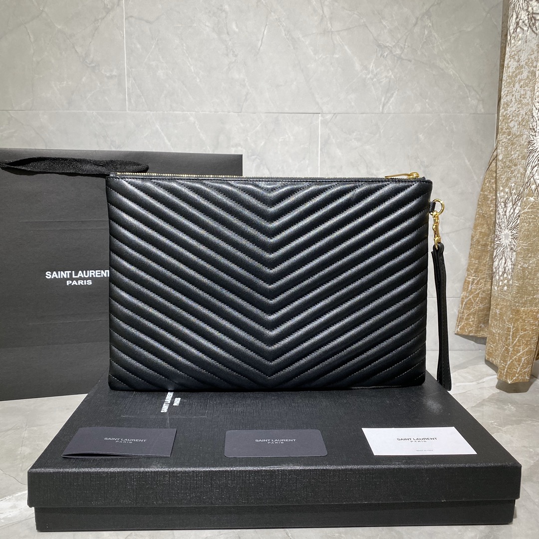 Y51 monogram document holder in matelassÉ leather black 440222 36 x 24.5 x 2.5 cm