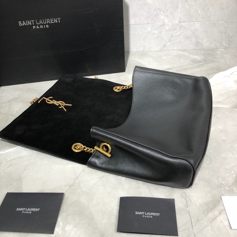 Y51 kate reversible medium in suede and smooth leather bag black 553804 28.5 x 20 x 6 cm