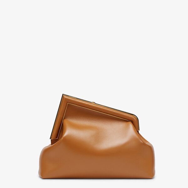 F**di first medium brown leather bag 8bp127abve 32 × 23 × 15 cm