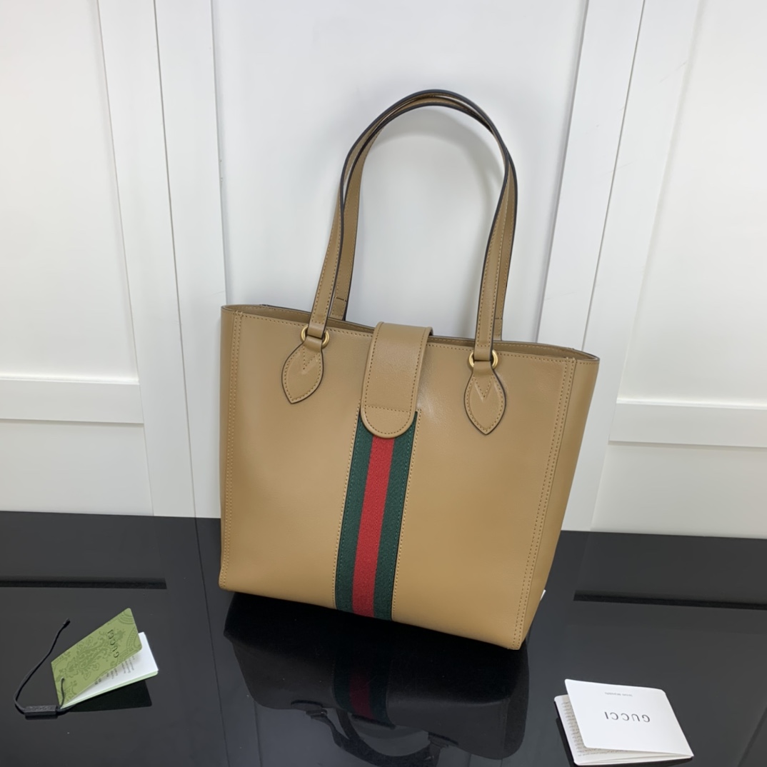Gvc*1 small tote with double g beige leather 652680 28 x 26 x 8.5 cm