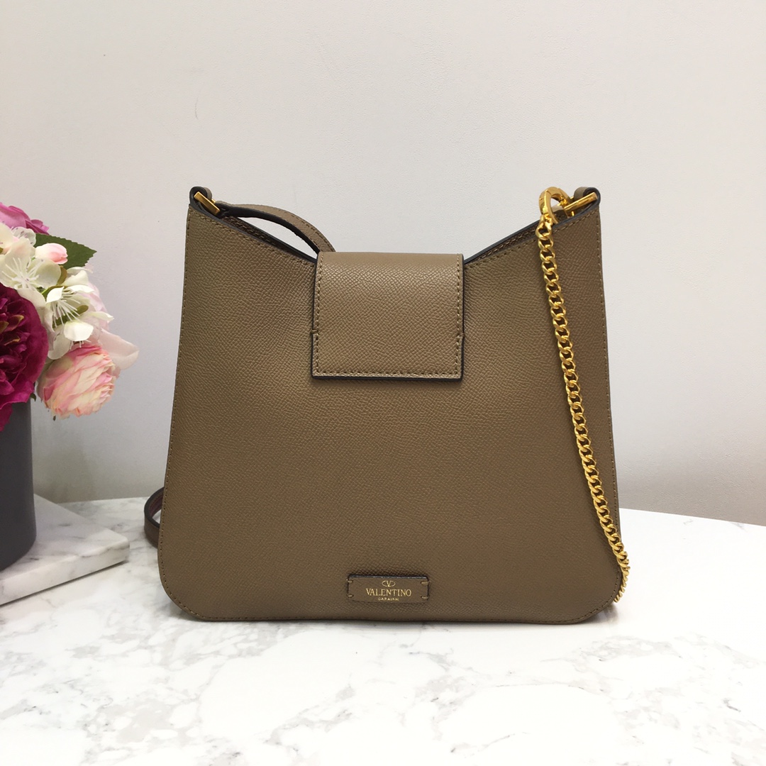 Va1e*ntin0 garavani vsling shoulder bag dark beige wb0f17hfb 24 x 6 x 21 cm