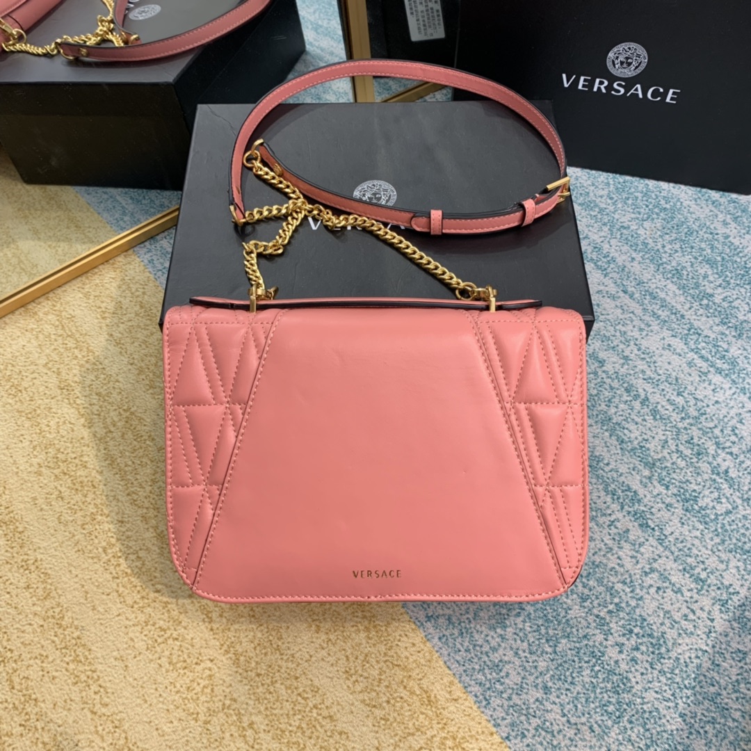 VERASACE VIRTUS QUILTED Shoulder Bag Peach DBFG985 24 x 9 x 16.5 cm