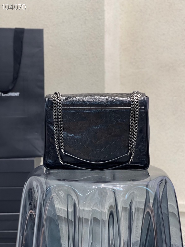 Y51 large crinkled vintage leather black 4988830 32 x 23 x 9 cm