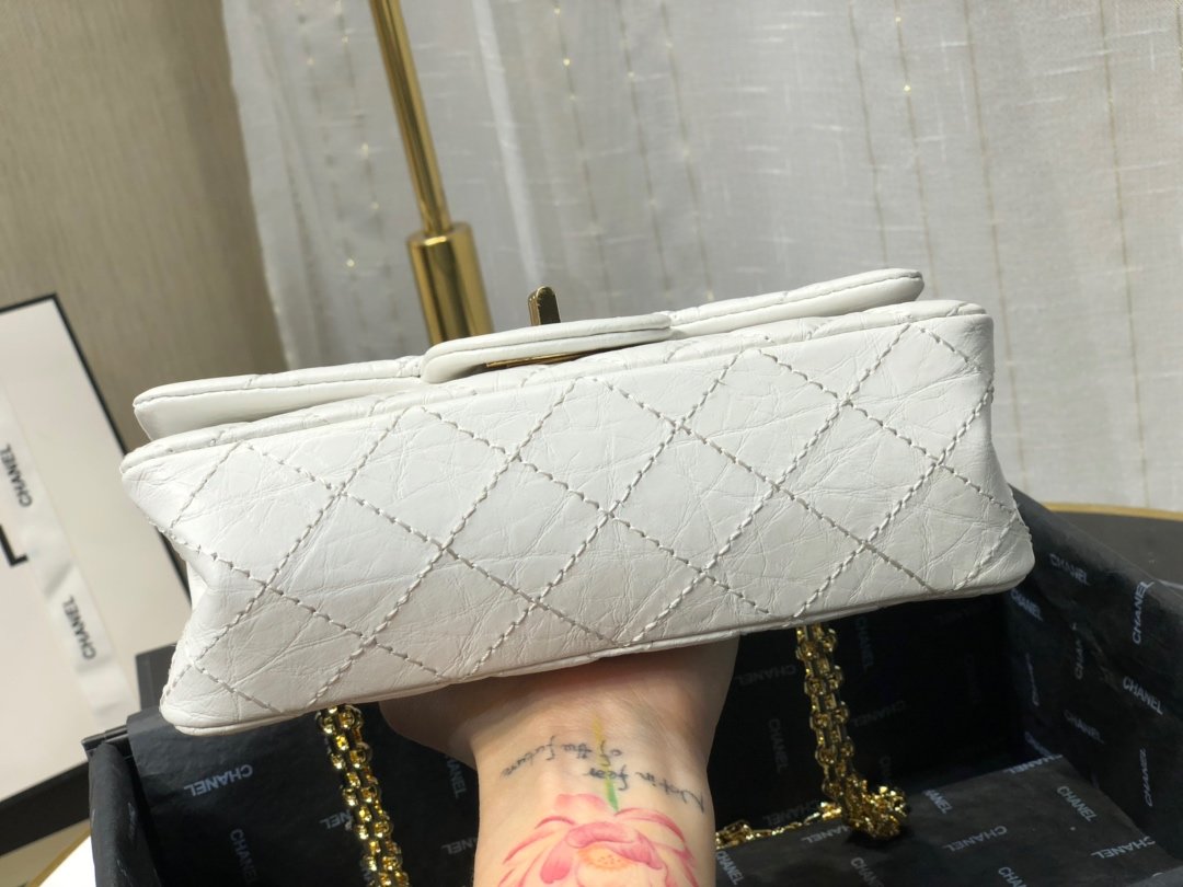 Ch**el mini 2.55 tasche white as0874 15,5 × 20 × 6 cm
