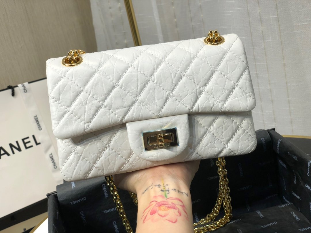 Ch**el mini 2.55 tasche white as0874 15,5 × 20 × 6 cm