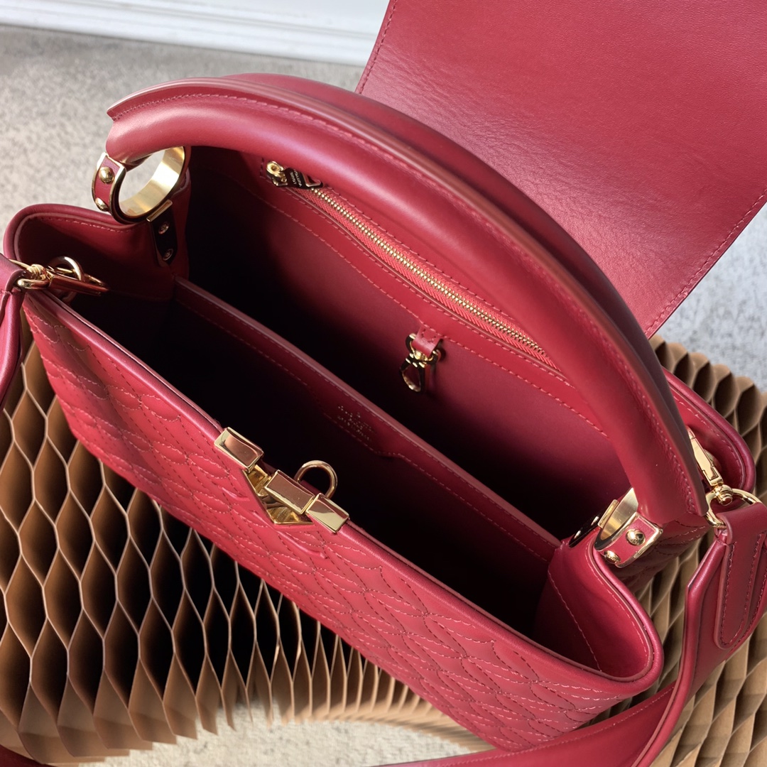 l0vis Vvtt0n capucines mm monogram flower burgundy m55366 31 x 20 x 11 cm