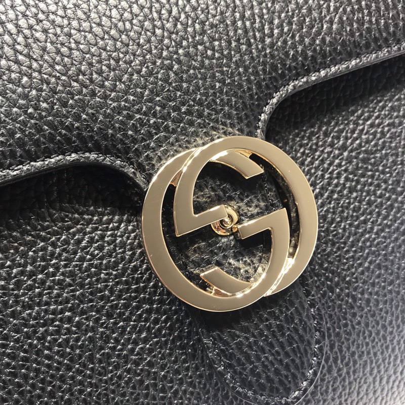 Gvc*1 large interlocking gg shoulder bag black 510306 32 x 20 x 12 cm
