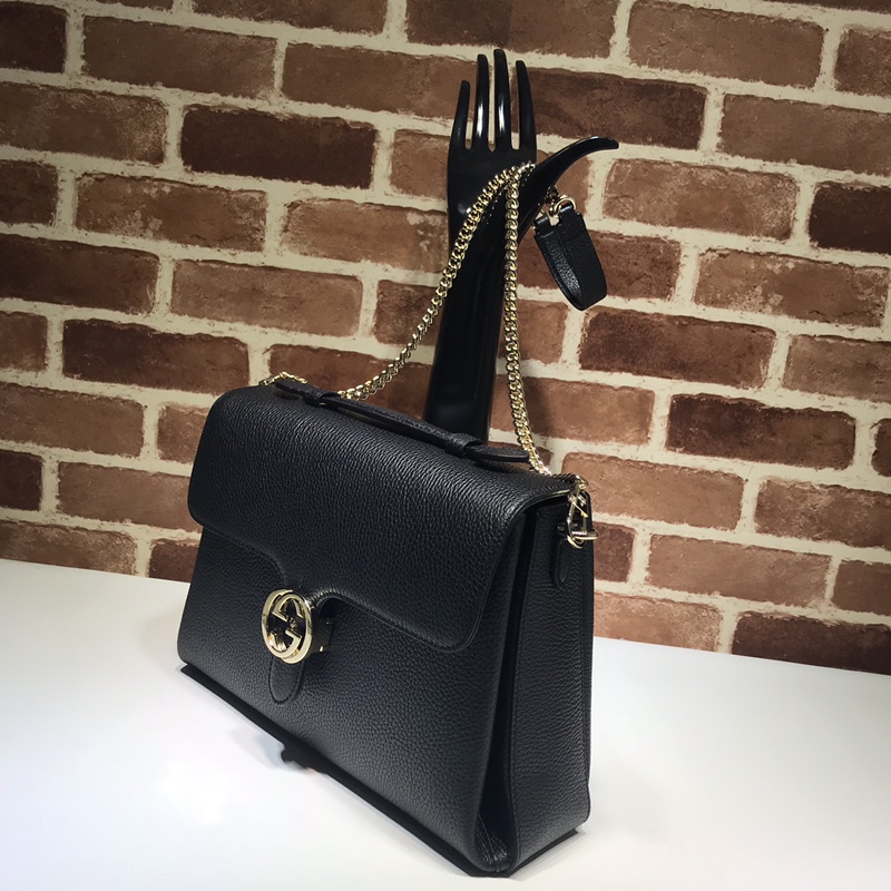 Gvc*1 large interlocking gg shoulder bag black 510306 32 x 20 x 12 cm