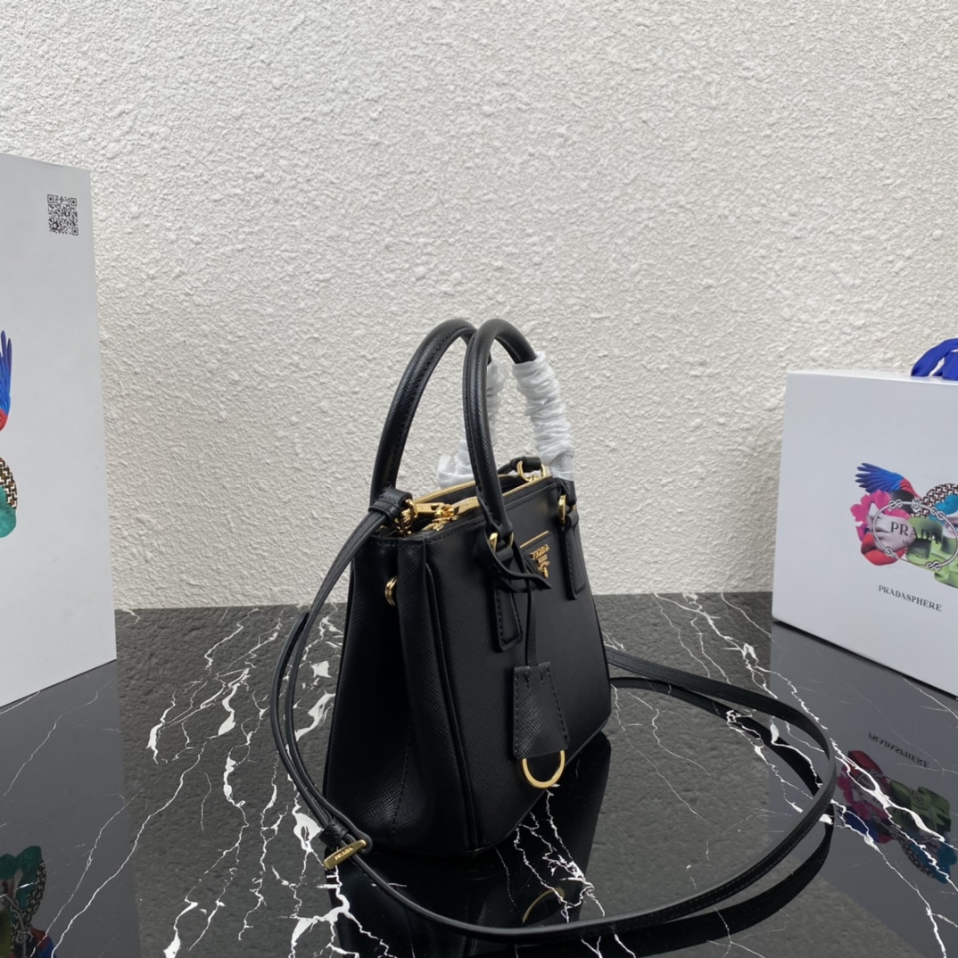 Pra*a micro galleria saffiano leather bag black 1ba906 20 x 15 x 9.5 cm