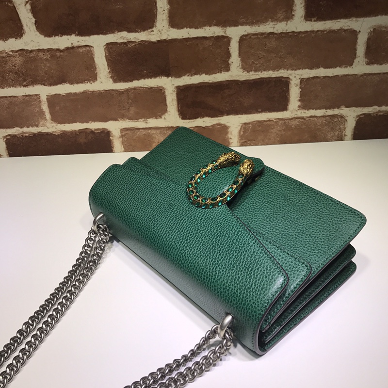 Gvc*1 small dionysus shoulder bag leather green 400249 28 x 18 x 9 cm