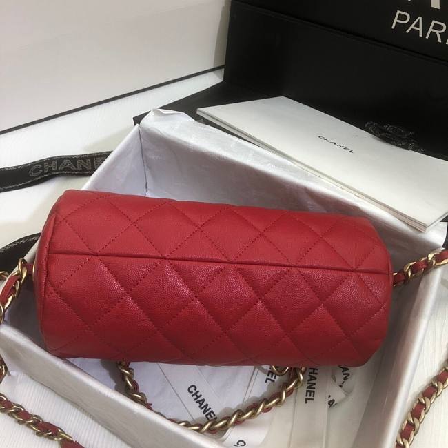 Ch**el extra mini bowling bag in red as1899 16 x 22 x 12 cm