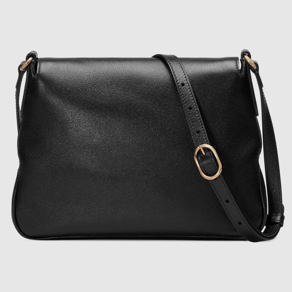 Gvc*1 small messenger bag with double g leather black 648934 23.5 x 17.5 x 5 cm