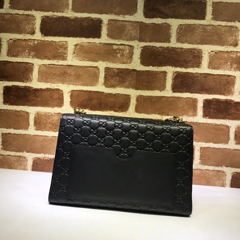 Gvc*1 medium padlock Gvc*1 signature shoulder bag leather black 409486 30 x 19 x 10 cm